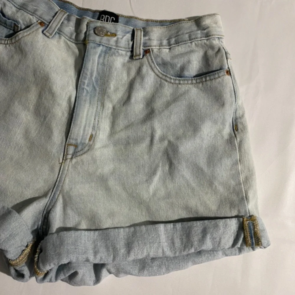 BDG Urban Outfitters High Waisted Light Wash Mom Jean Shorts